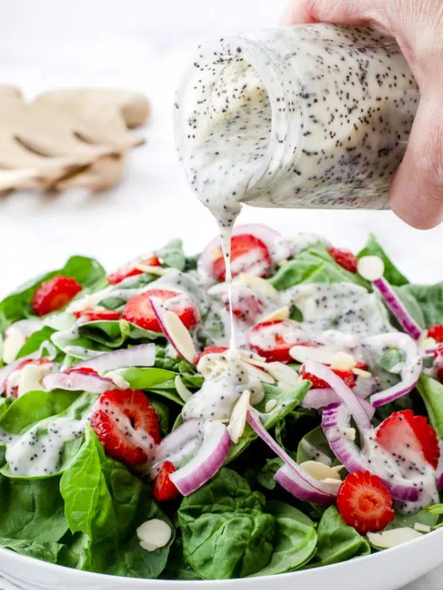 Drizzle the prepared dressing over the salad and toss to coat all the ingredients.
