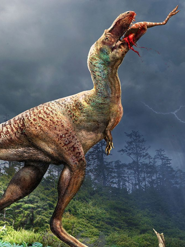 Scientists looking at a dinosaur fossil
