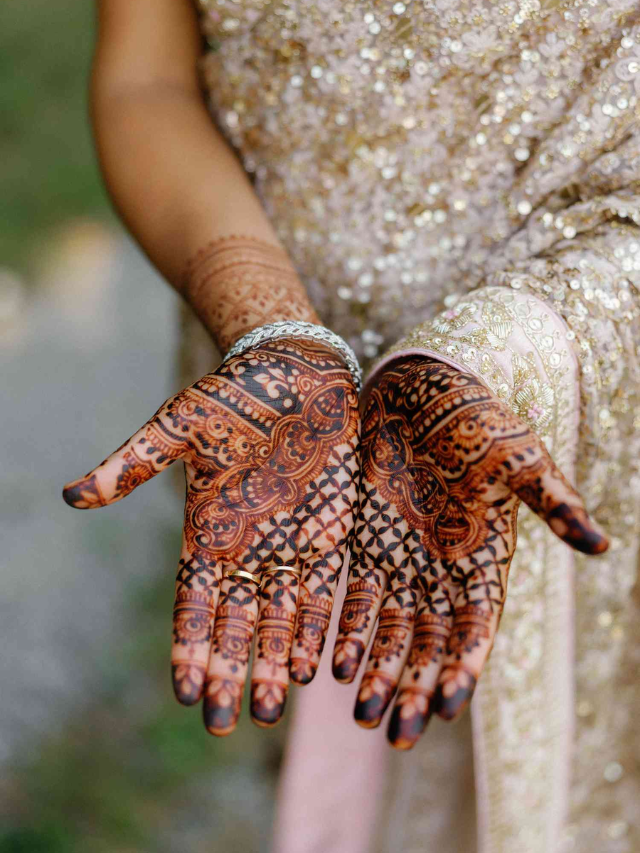 ake your mehndi game up a notch with intricate designs that showcase the artist's skill. This design uses a combination of detailed floral and paisley motifs, perfect for special occasions like engagements. Ideal for sarees, gowns, or lehengas.