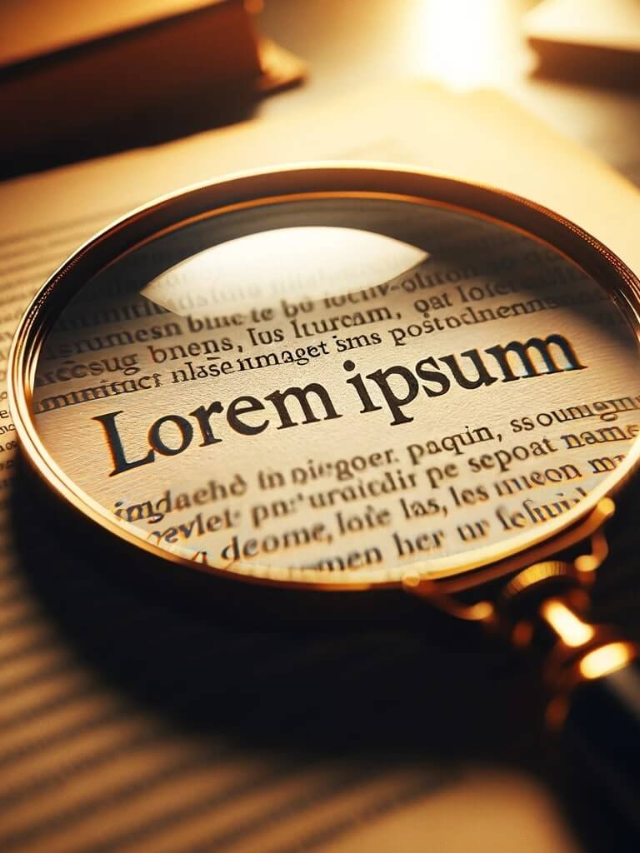 A close-up of a lorem ipsum text with a magnifying glass.
