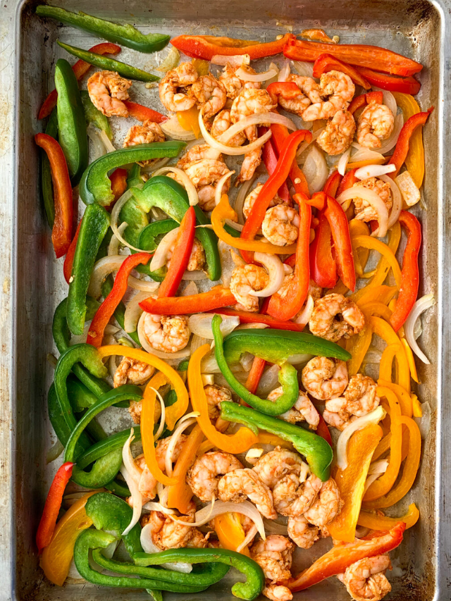 Taco Tuesday:  Sheet Pan Shrimp Fajitas