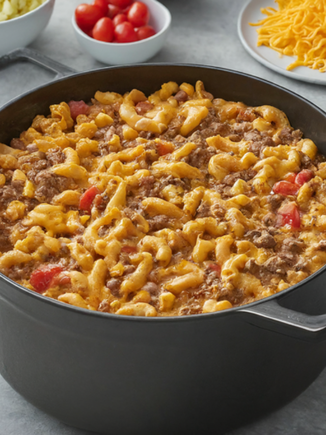 Calling all cheeseburger lovers! This one-pot pasta combines all the flavors you crave in a fun and satisfying dish. It's sure to be a hit with kids and adults alike.