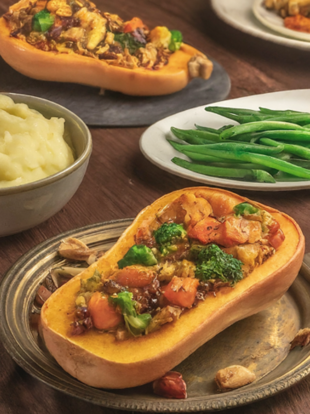 Don't forget the vegetarians! A beautiful roasted butternut squash, lentil loaf with a mushroom gravy, or a creamy pumpkin pasta can be the star of the show.
