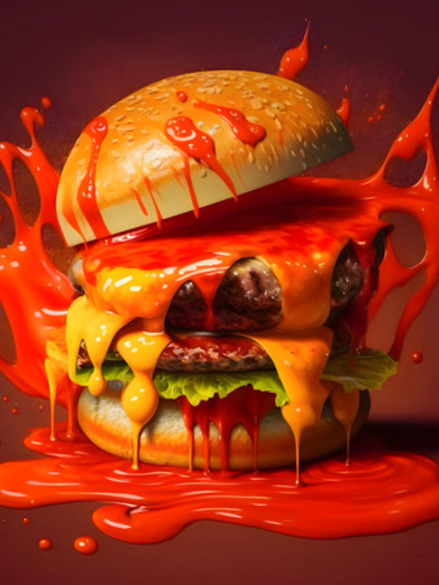  Monster Burgers - Shaped hamburger patties with spooky cheese faces.
