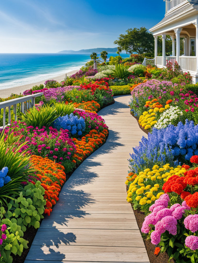  A photo of Bellingrath Gardens in full bloom, showcasing colorful flowers and manicured lawns.
