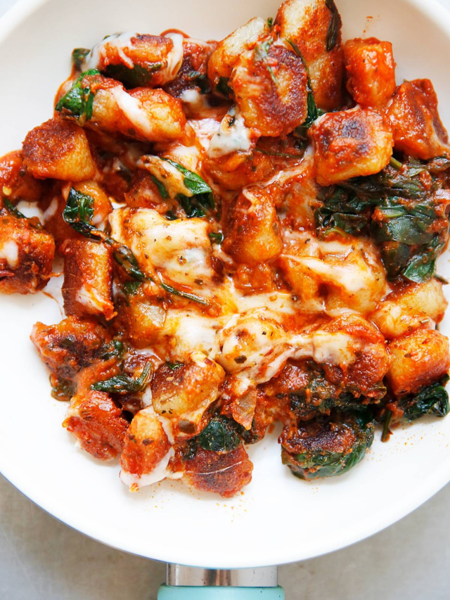 Comfort Food, Reimagined: Spinach-Artichoke-Sausage Cauliflower Gnocchi
