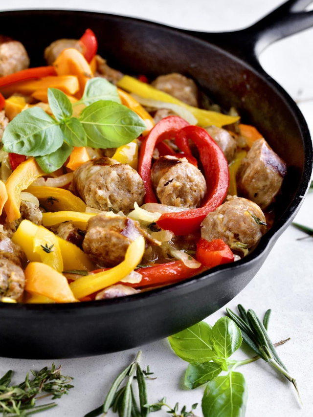  A creative dish made with leftover steak, peppers, and onions, served in a colorful bowl.
