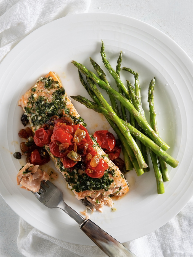 Take it Mediterranean: Baked Salmon with Capers and Tomatoes
