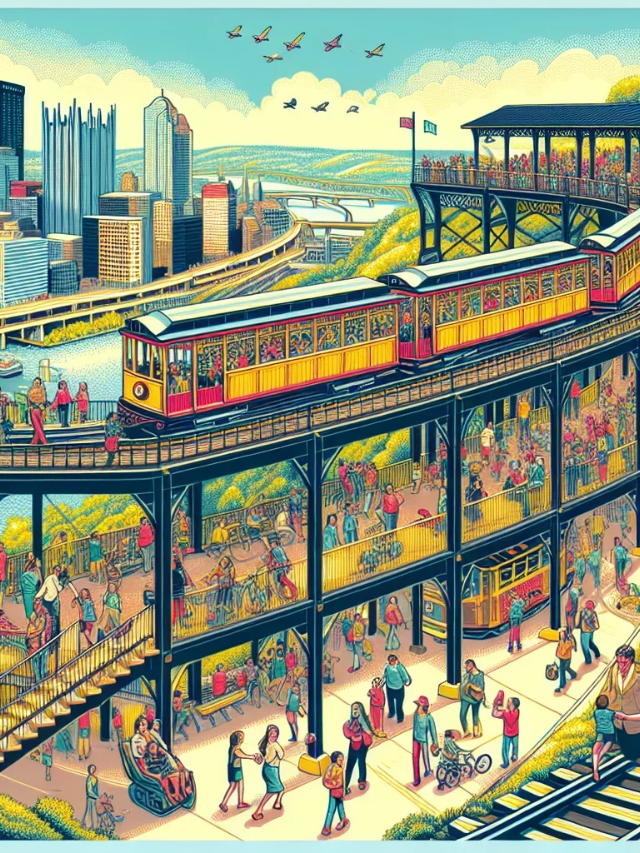  A montage of family-friendly activities in Pittsburgh - a day at the National Aviary with colorful birds, exploring the Carnegie Science Center, and a ride on the Duquesne Incline for breathtaking views.
