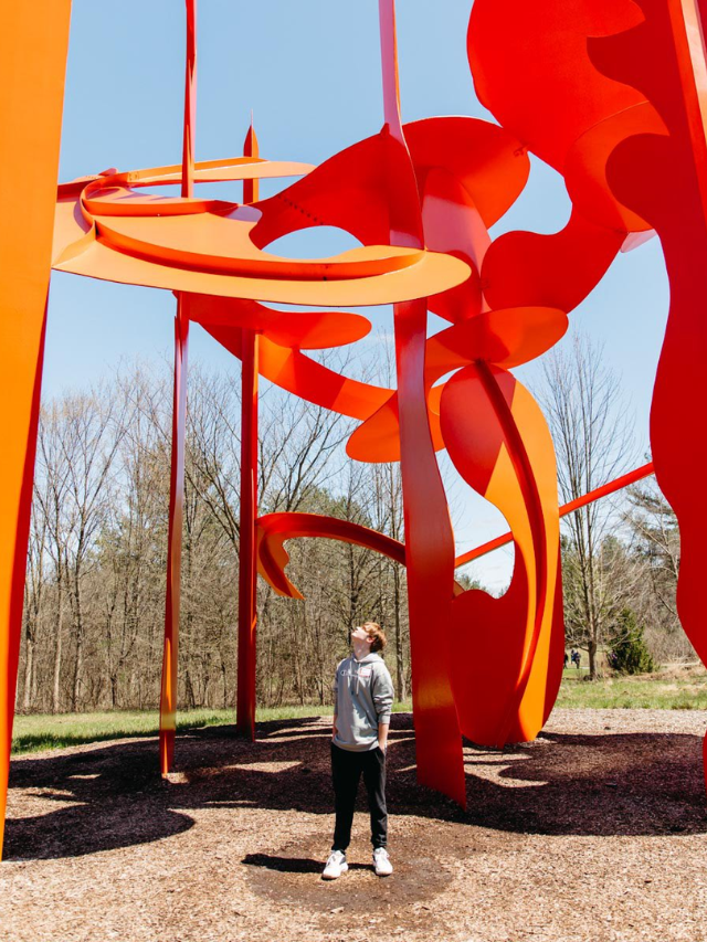 A serene setting of the Frederik Meijer Gardens & Sculpture Park in Grand Rapids, Michigan.
