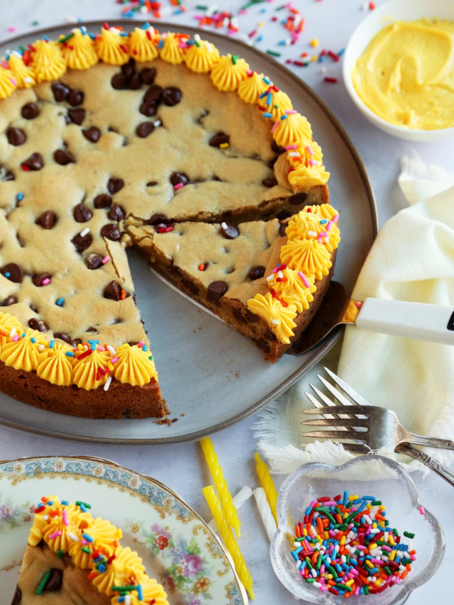 A slice of homemade chocolate chip cookies
