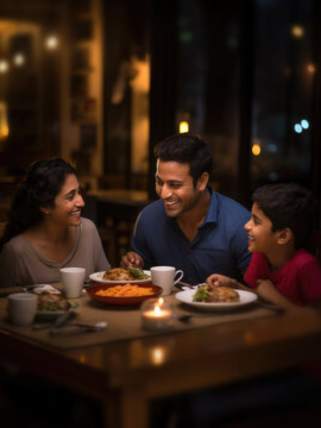  A family gathered around a grill, laughing and enjoying a meal

