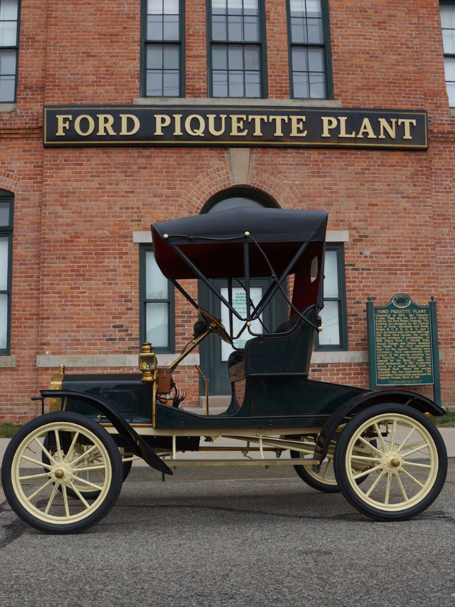 A classic car on display at the Henry Ford Museum in Detroit.
