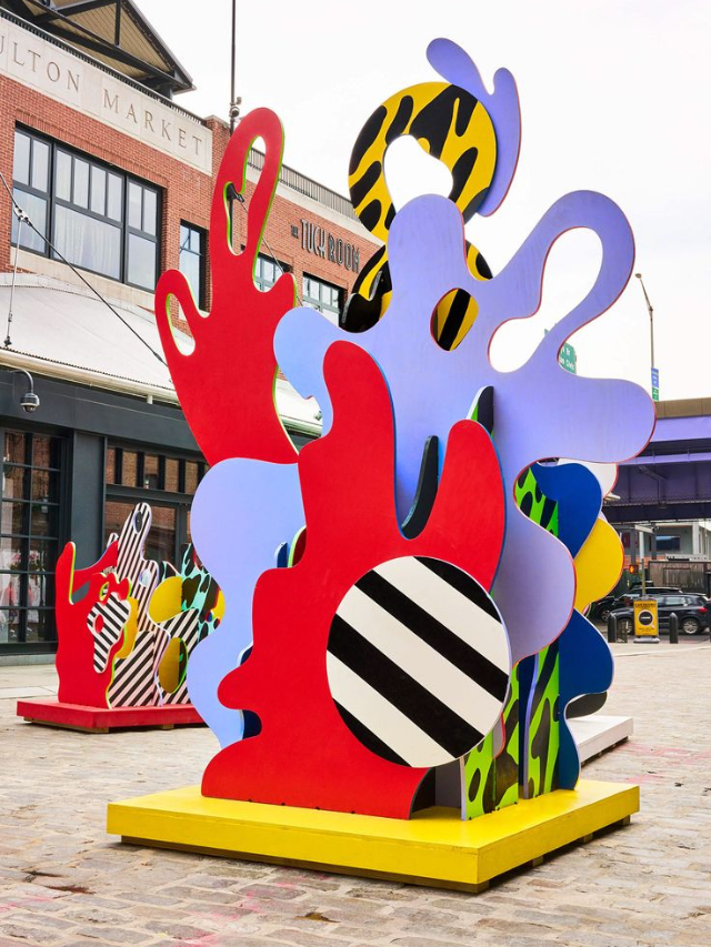 A montage of colorful and unique murals or public art installations in Spokane.
