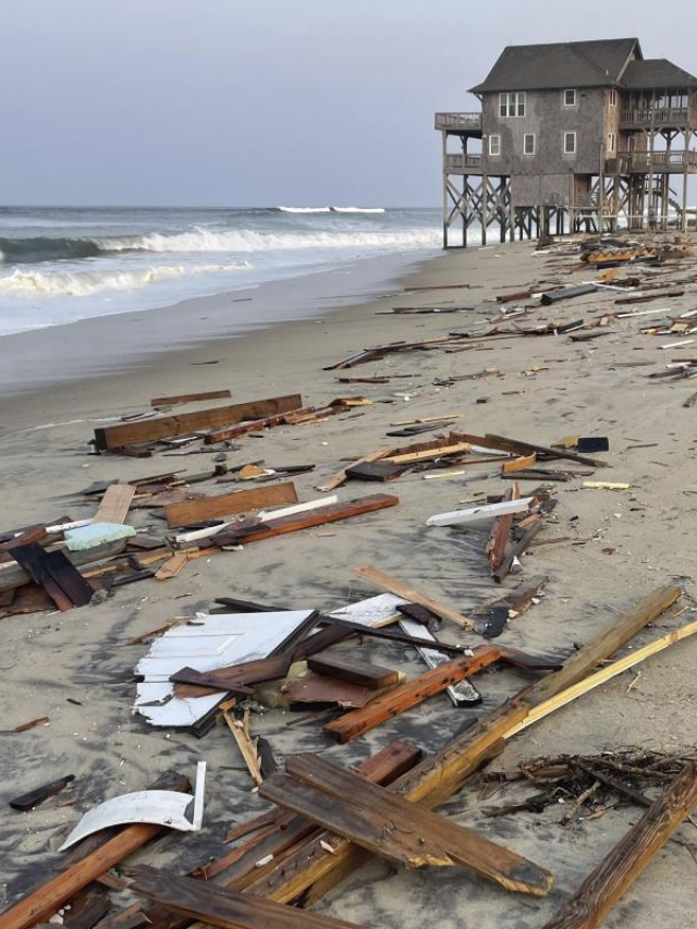 Dramatic Video Captures Outer Banks Home Collapsing Into Ocean