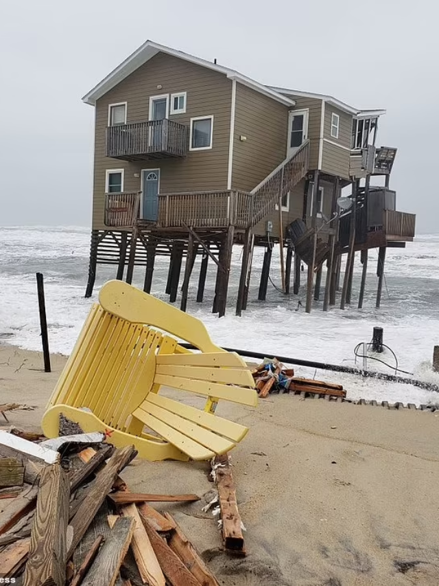 Dramatic Video Captures Outer Banks Home Collapsing Into Ocean