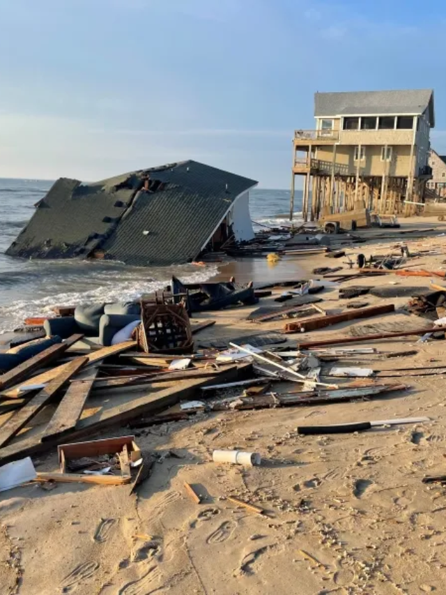 Dramatic Video Captures Outer Banks Home Collapsing Into Ocean