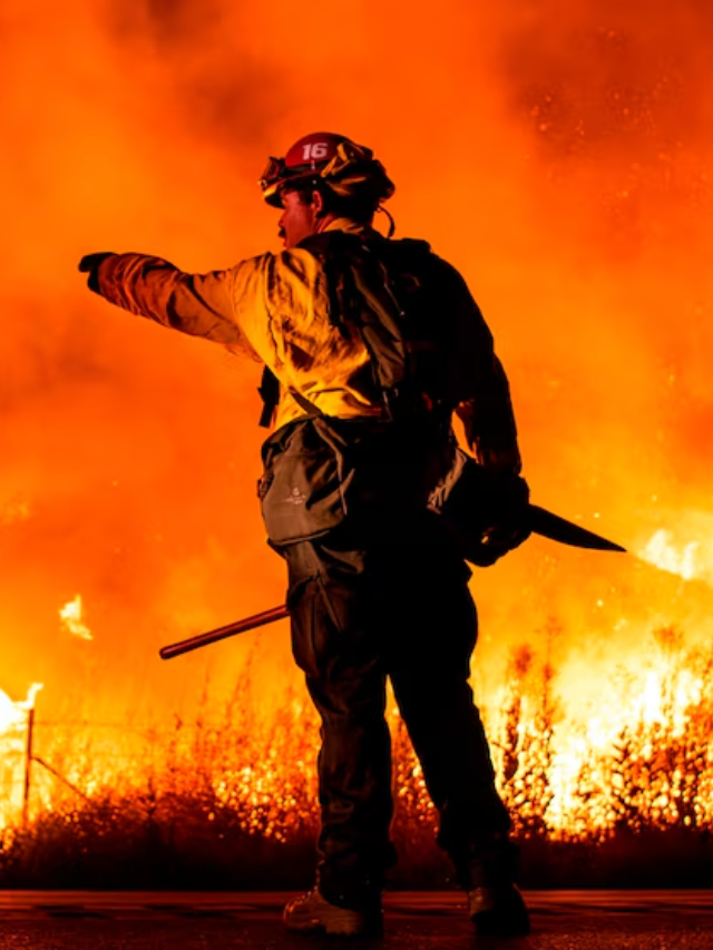 Several fire departments joined forces to contain the blaze.
