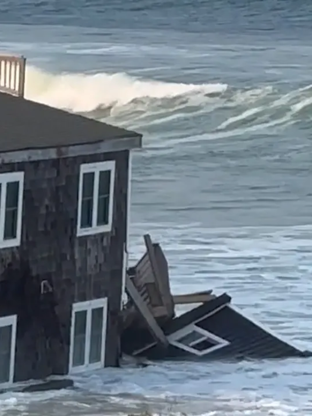 Dramatic Video Captures Outer Banks Home Collapsing Into Ocean
