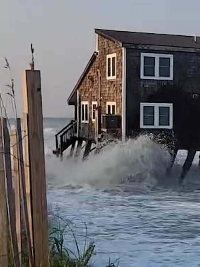 Dramatic Video Captures Outer Banks Home Collapsing Into Ocean