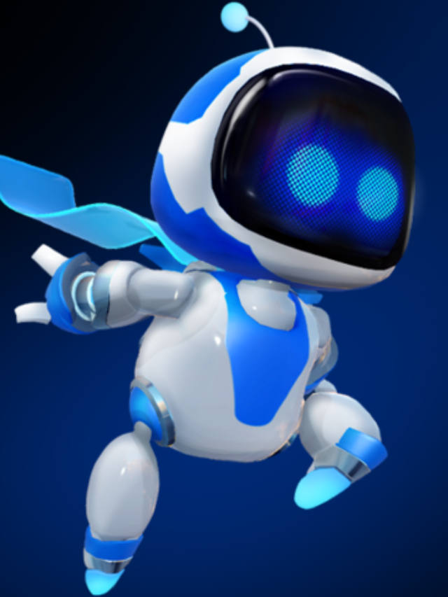 Astro Bot looking determined, ready for an adventure.
